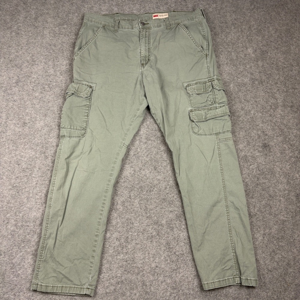 Wrangler Cargo Pants Mens 36x30 Regular Taper Olive Green 70SYWDO - Picture 2 of 14